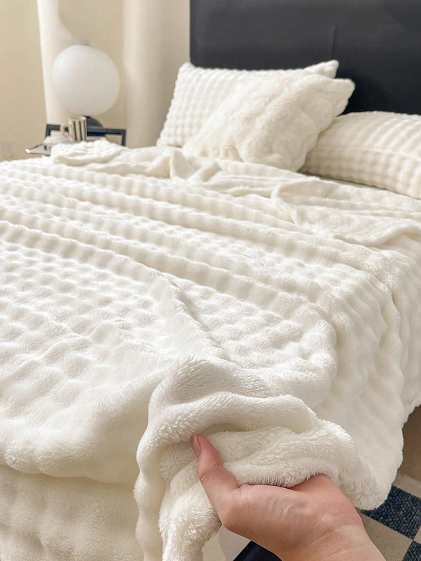 SHEIN BIAŁY KOC NARZUTA S07__180X200CM
