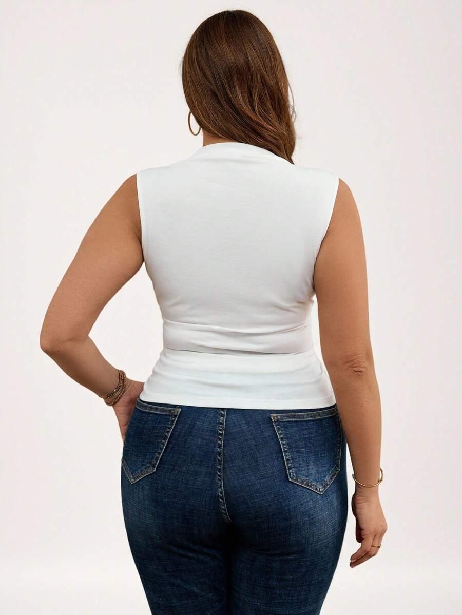 SHEIN BIAŁY TOP BEZ RĘKAWÓW MARSZCZENIE S06__48