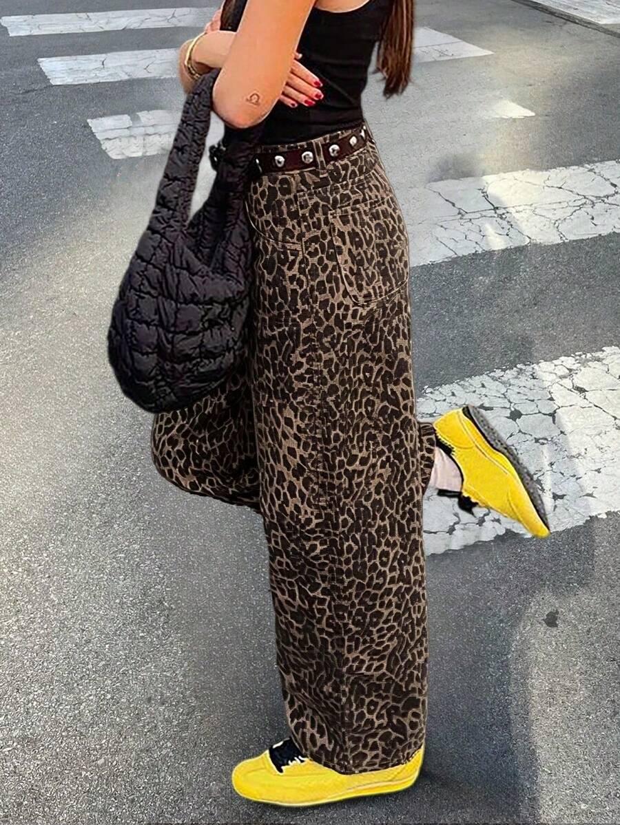 SHEIN SPODNIE ANIMAL PRINT S06__M