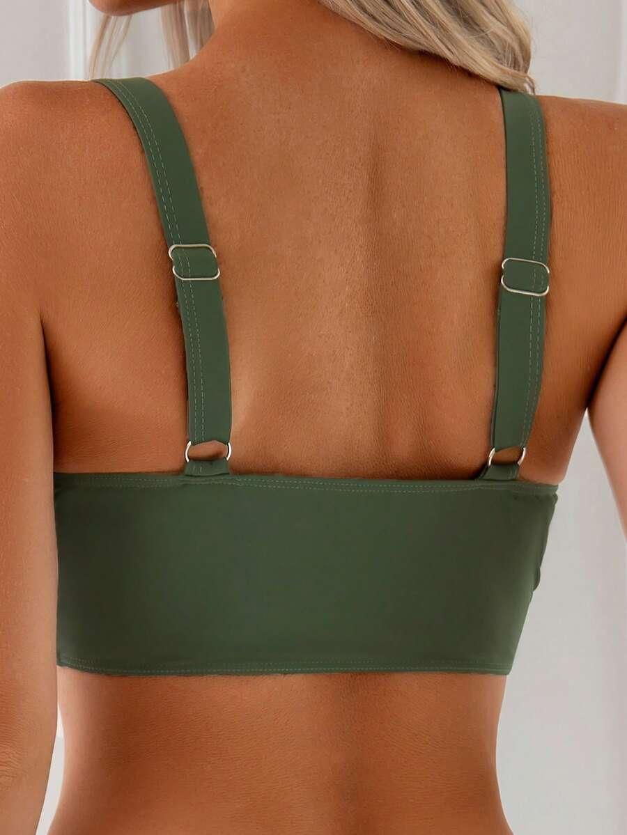 SHEIN ZIELONY DWUCZĘŚCIOWY STRÓJ KĄPIELOWY S09__XL