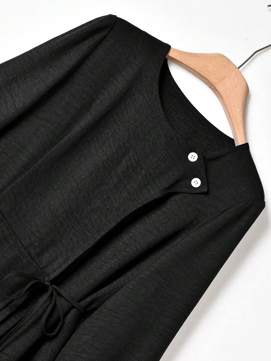 RUSTICEASE CZARNA MAXI SUKIENKA S06__L