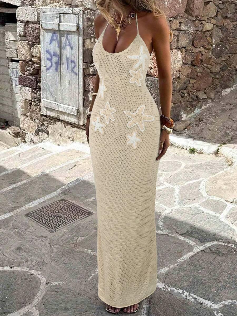 SHEIN DZIANINOWA SUKIENKA NA RAMIĄCZKACH S06__L