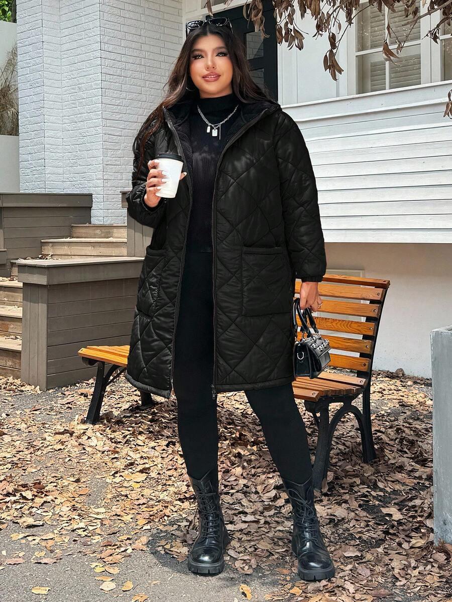 SHEIN CZARNA PIKOWANA KURTKA ZAMEK W01__46