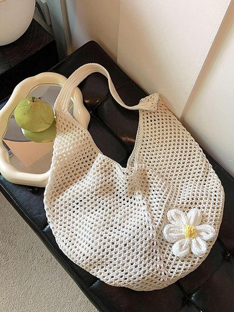 SHEIN BEŻOWA PLECIONA TOREBKA S07__38X27
