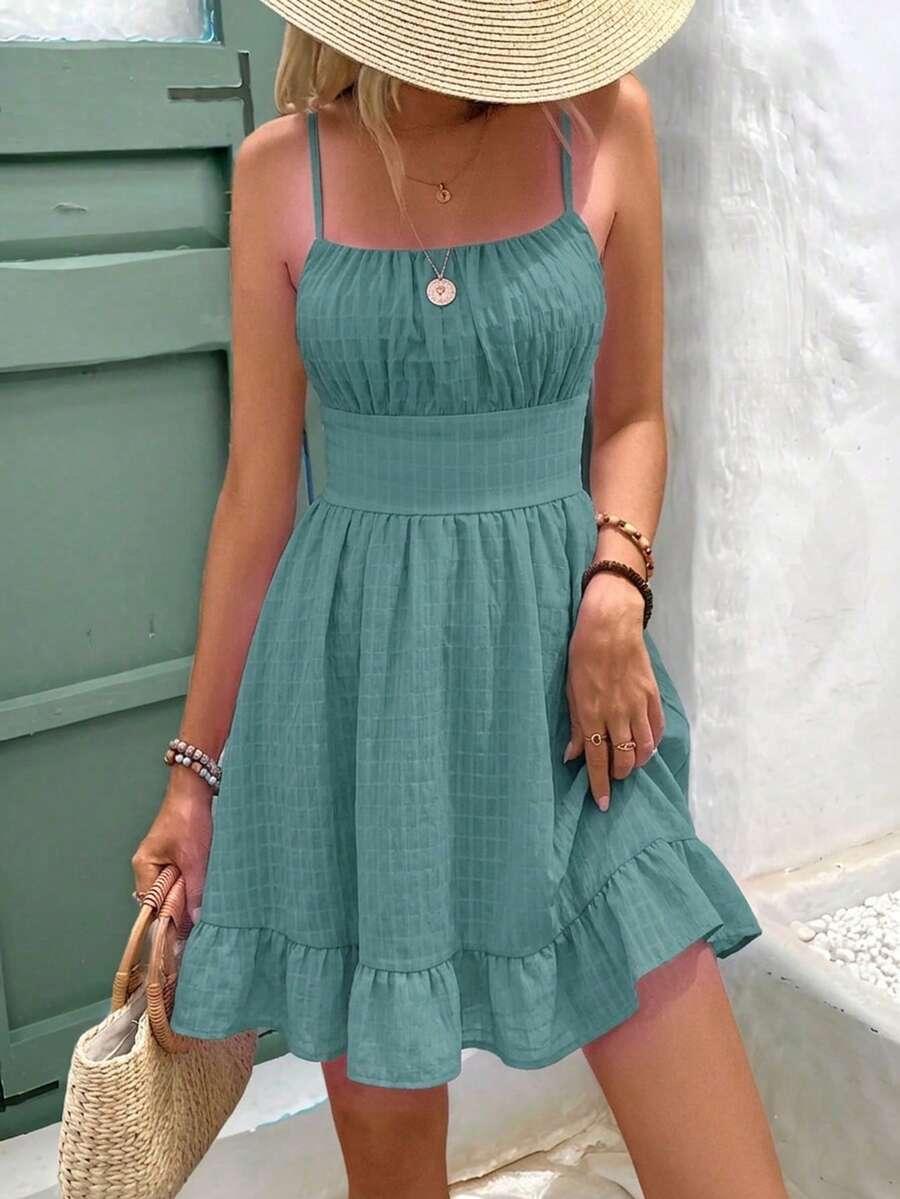 SHEIN NIEBIESKA SUKIENKA RAMIĄCZKA S09__S