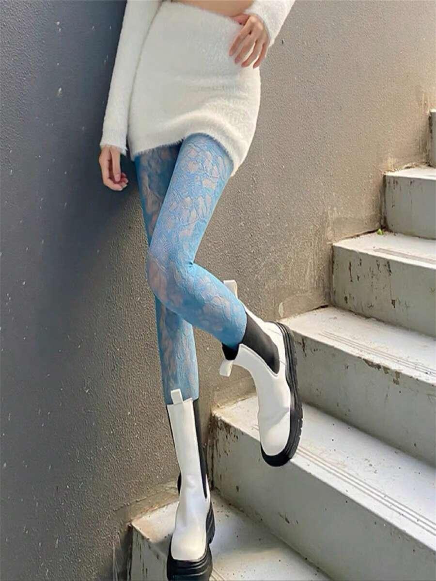 SHEIN NIEBIESKIE RAJSTOPY WZÓR S07__UNIWERSALNY
