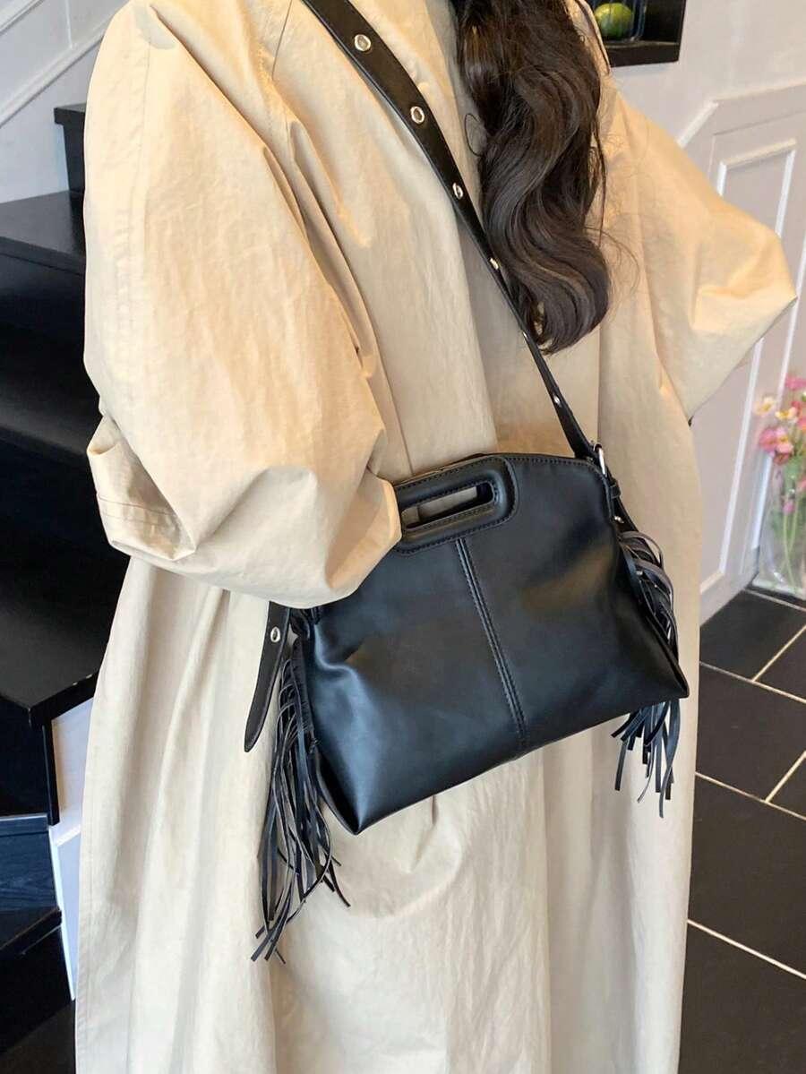 SHEIN CZARNA TOREBKA IMITACJA SKÓRY S07__24X9,5X20