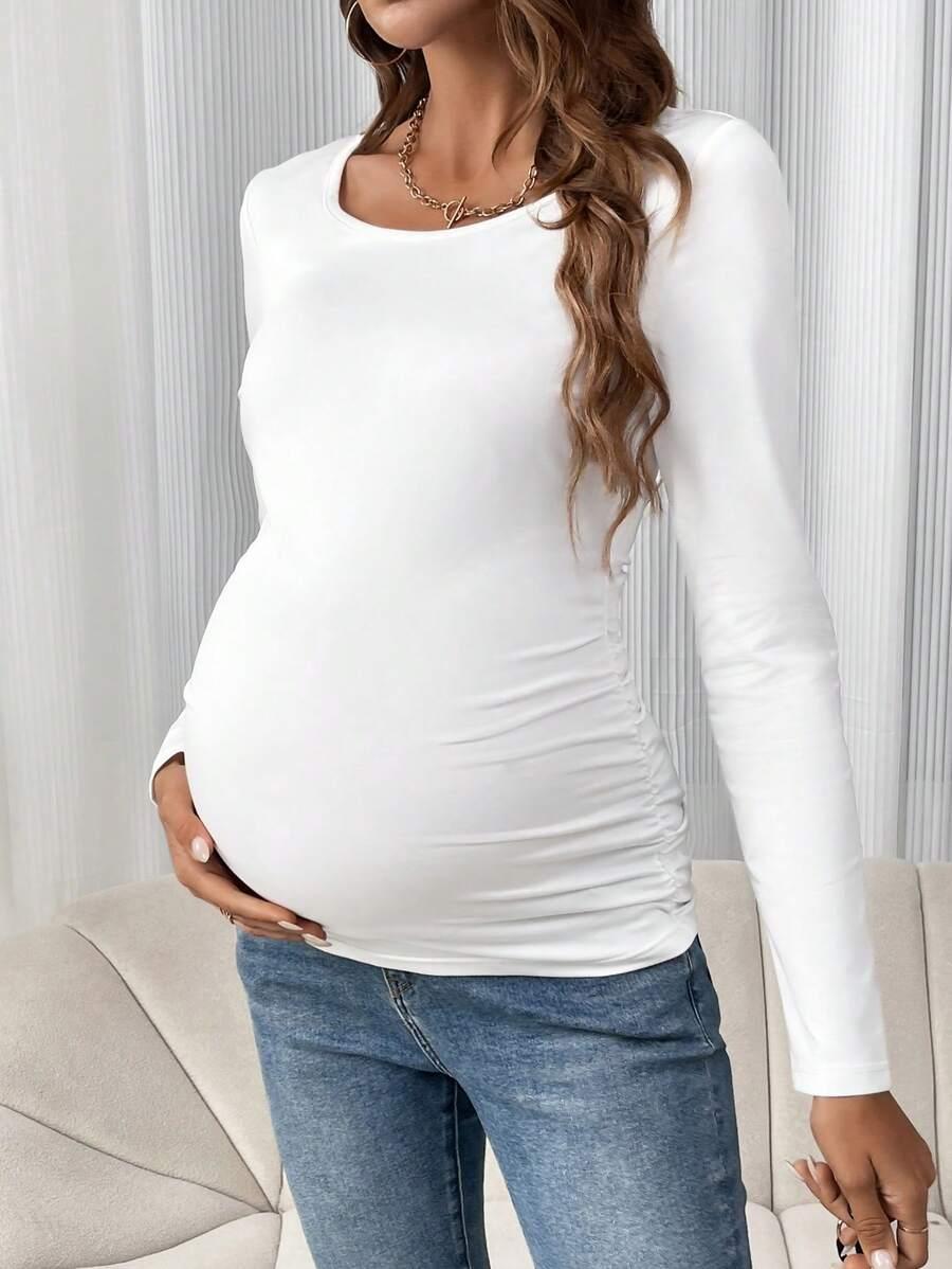 SHEIN BIAŁA CIĄŻOWA BLUZKA S06__M