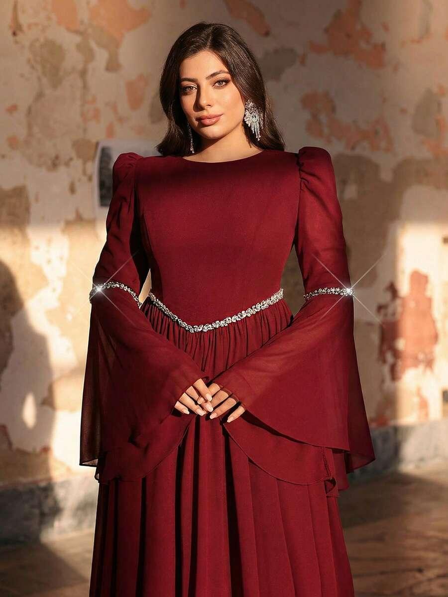 AUREIA CZERWONA MAXI SUKIENKA ZDOBIENIE S06__50