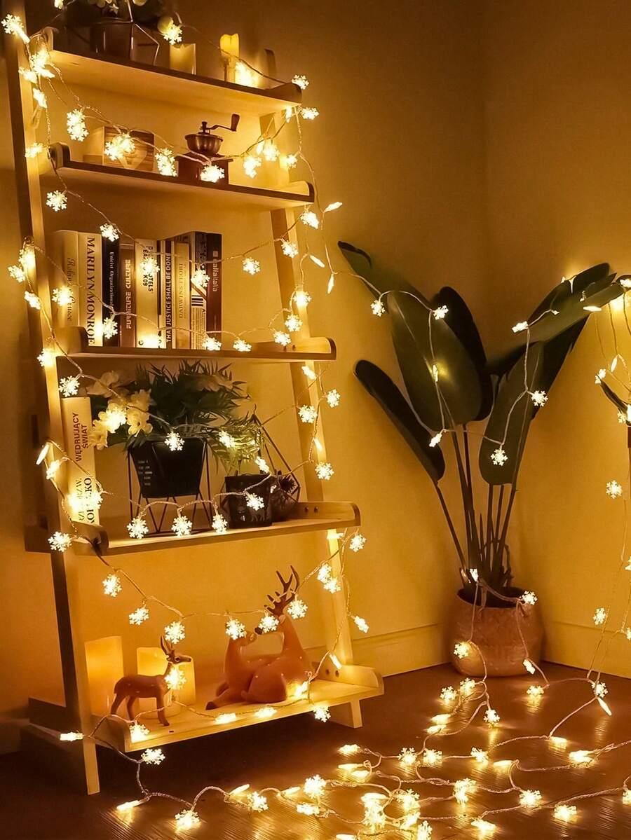 TECKWE LAMPKI LED PŁATKI ŚNIEGU BDD__3M