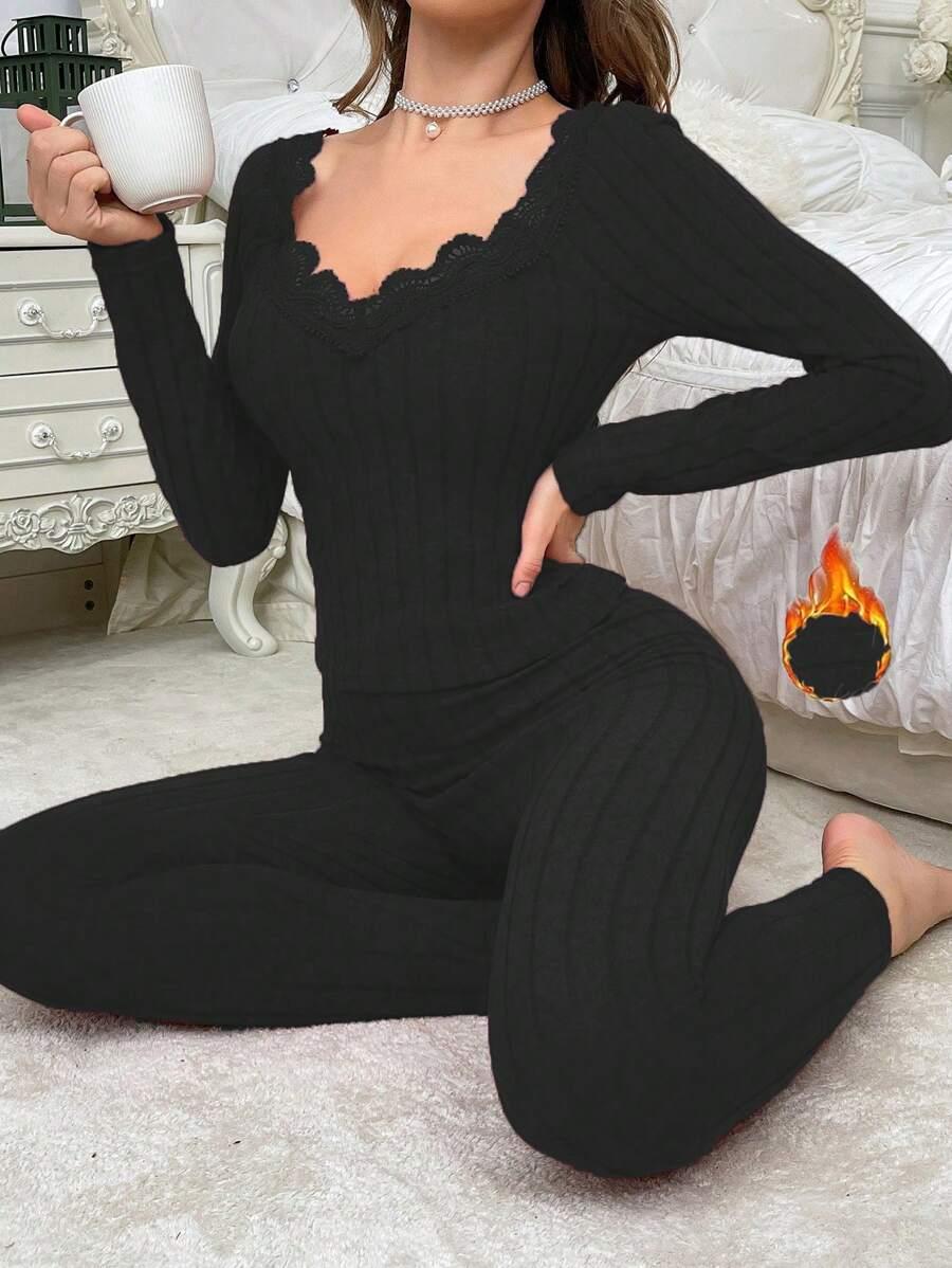 SHEIN CZARNY PRĄŻKOWANY KOMPLET BLUZKA LEGGINSY S06__L