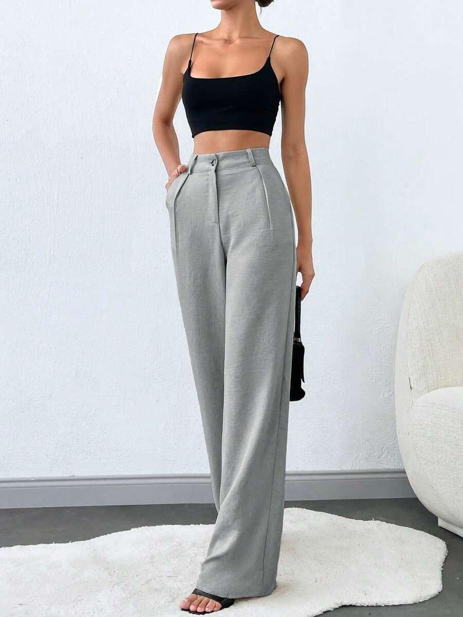 SHEIN SZARE PROSTE SPODONIE S06__46