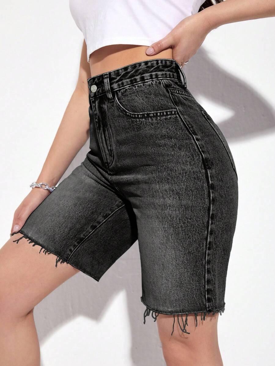 SHEIN CZARNE SPODENKI JEANS S06__M