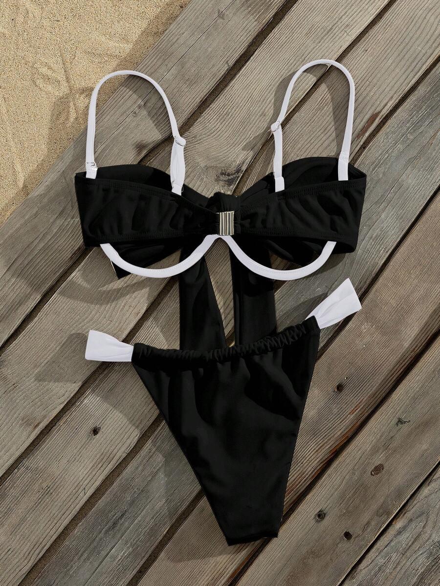 SHEIN DWUCZĘŚCIOWY STRÓJ KĄPIELOWY S09__L