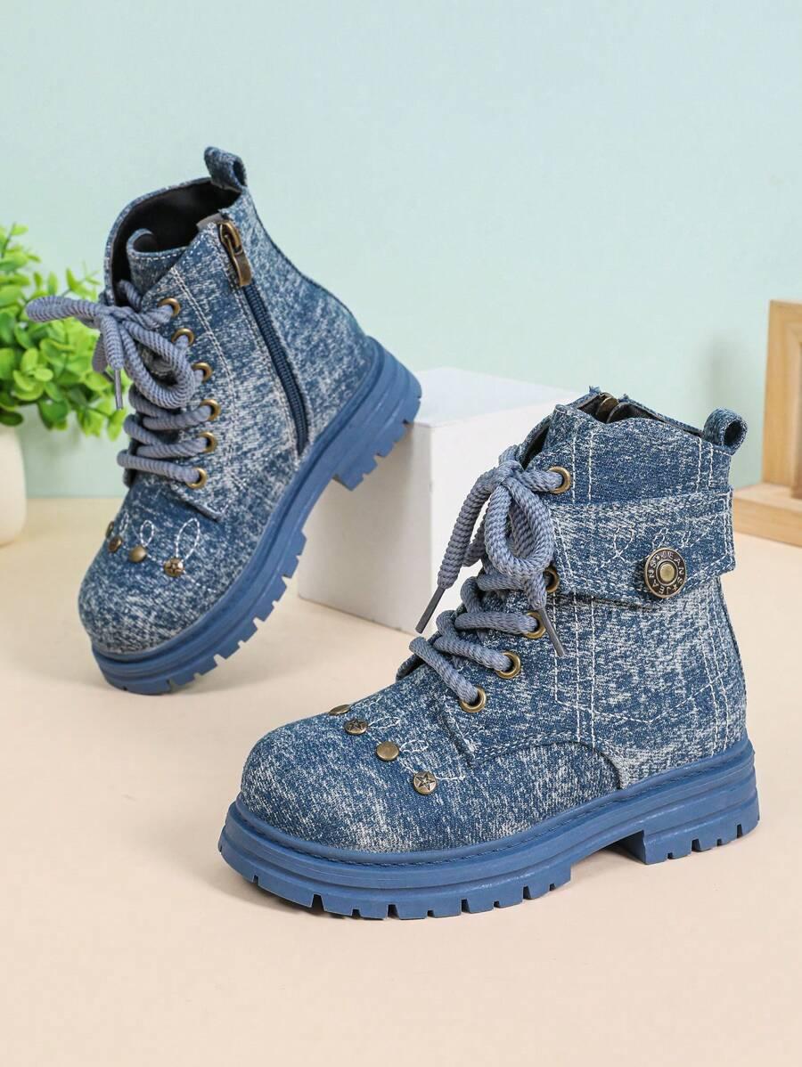 SHEIN NIEBIESKIE SZNUROWANE BOTKI W01__36