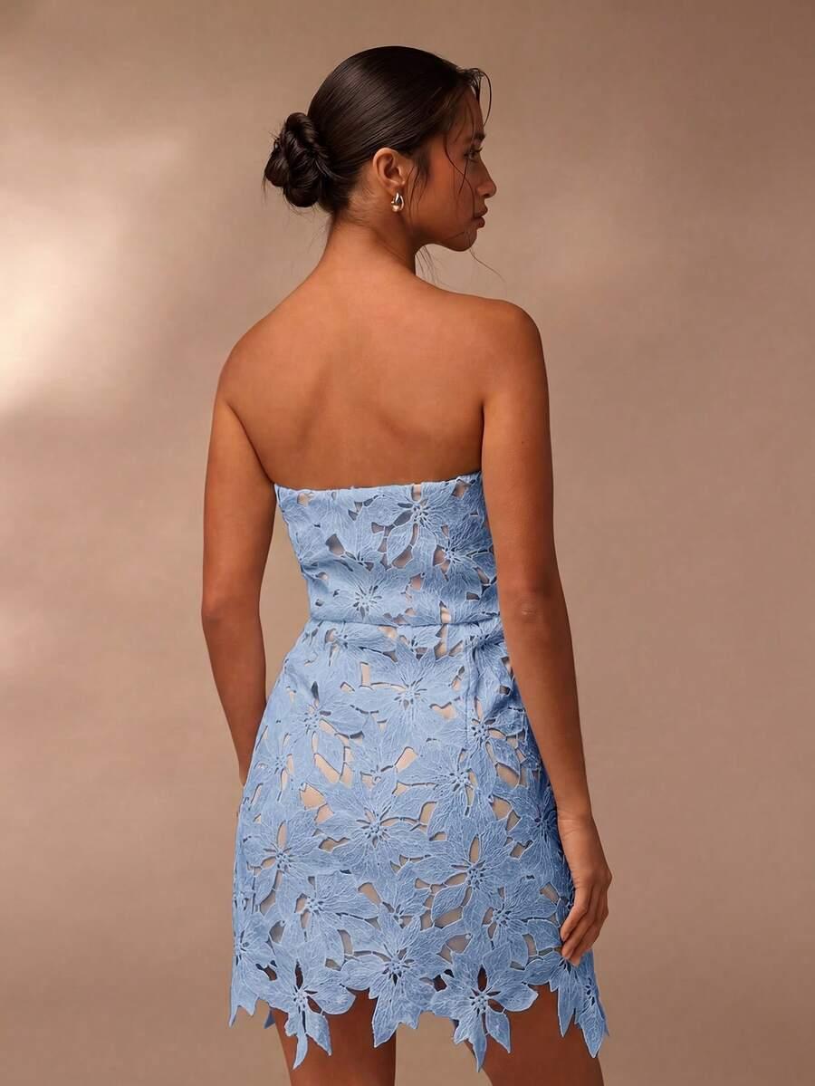 SHEIN NIEBIESKA MINI SUKIENKA ODKRYTE RAMIONA S06__M