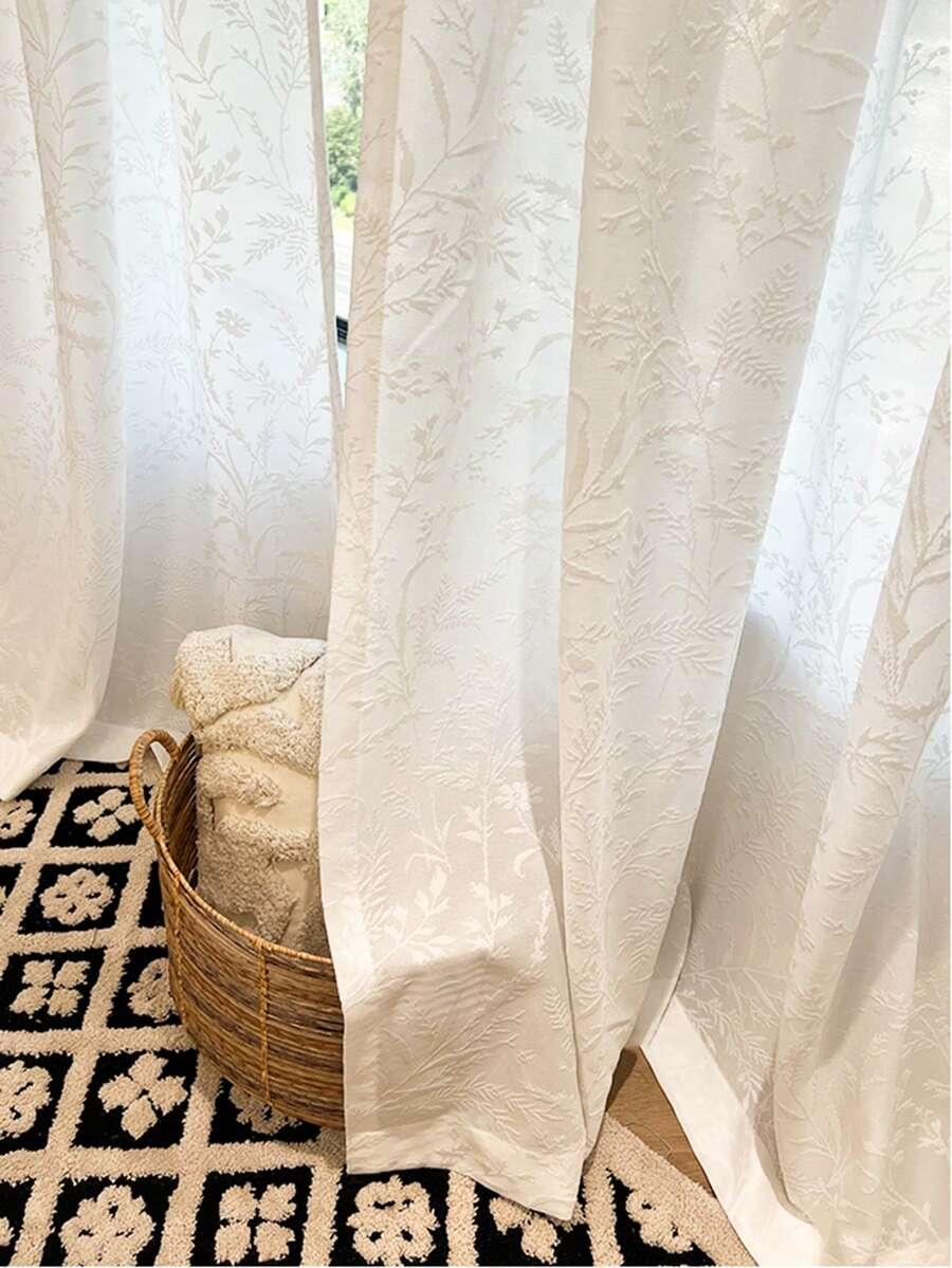 SHEIN BIAŁA ZASŁONA WZÓR S07__200X260CM