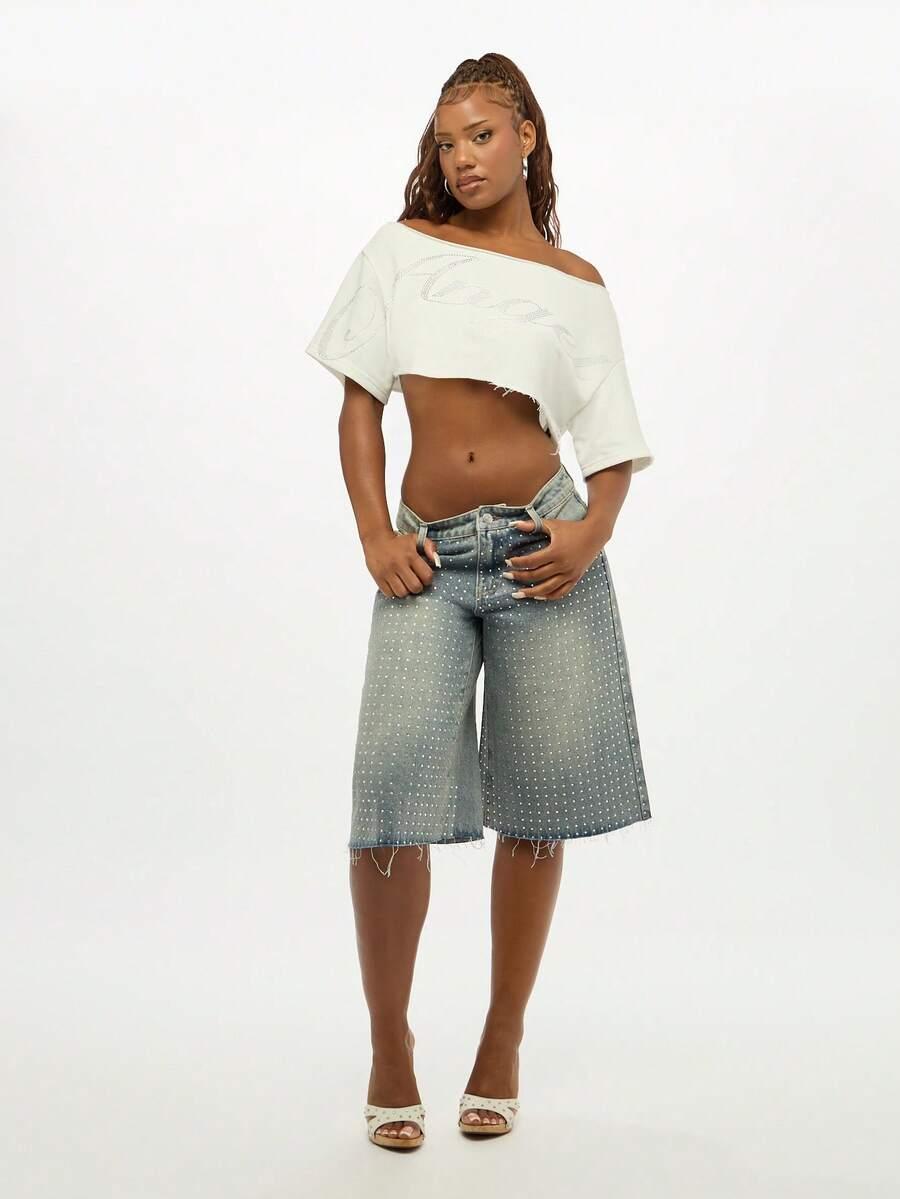 SUMWON BLUZKA CROP CEKINY S06__S