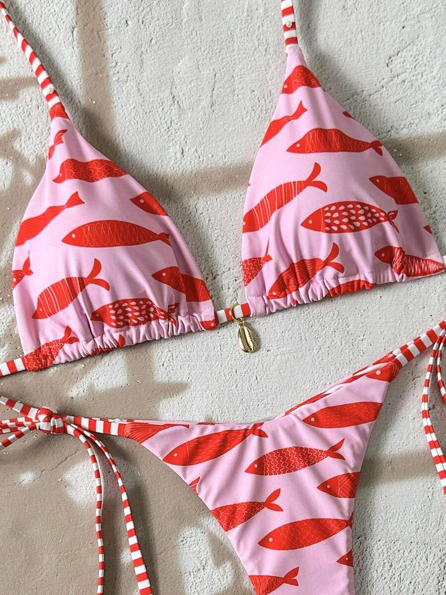 SHEIN DWUCZĘŚCIOWY STRÓJ KĄPIELOWY WZÓR S09__S