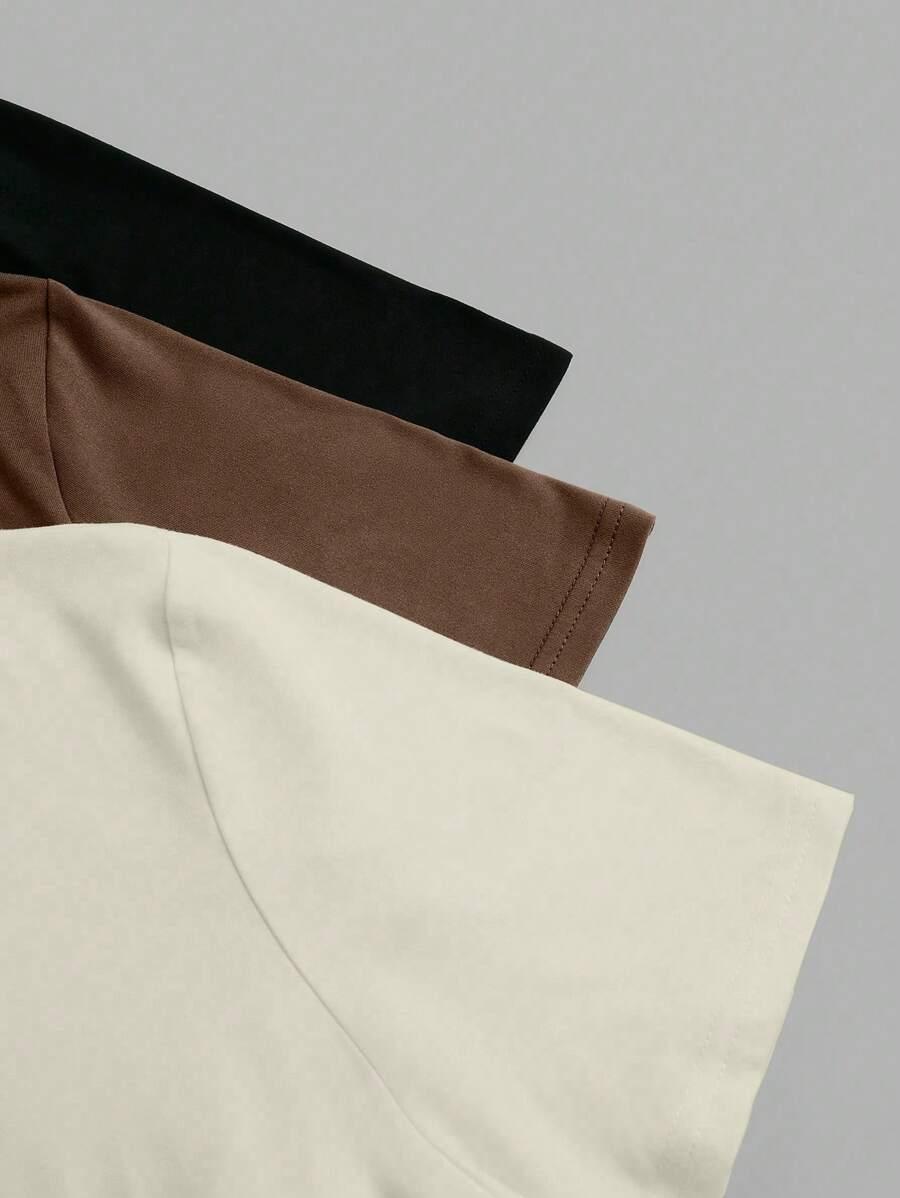 SHEIN BLUZKA Z KRÓTKIM RĘKAWEM 3-PACK S06__48