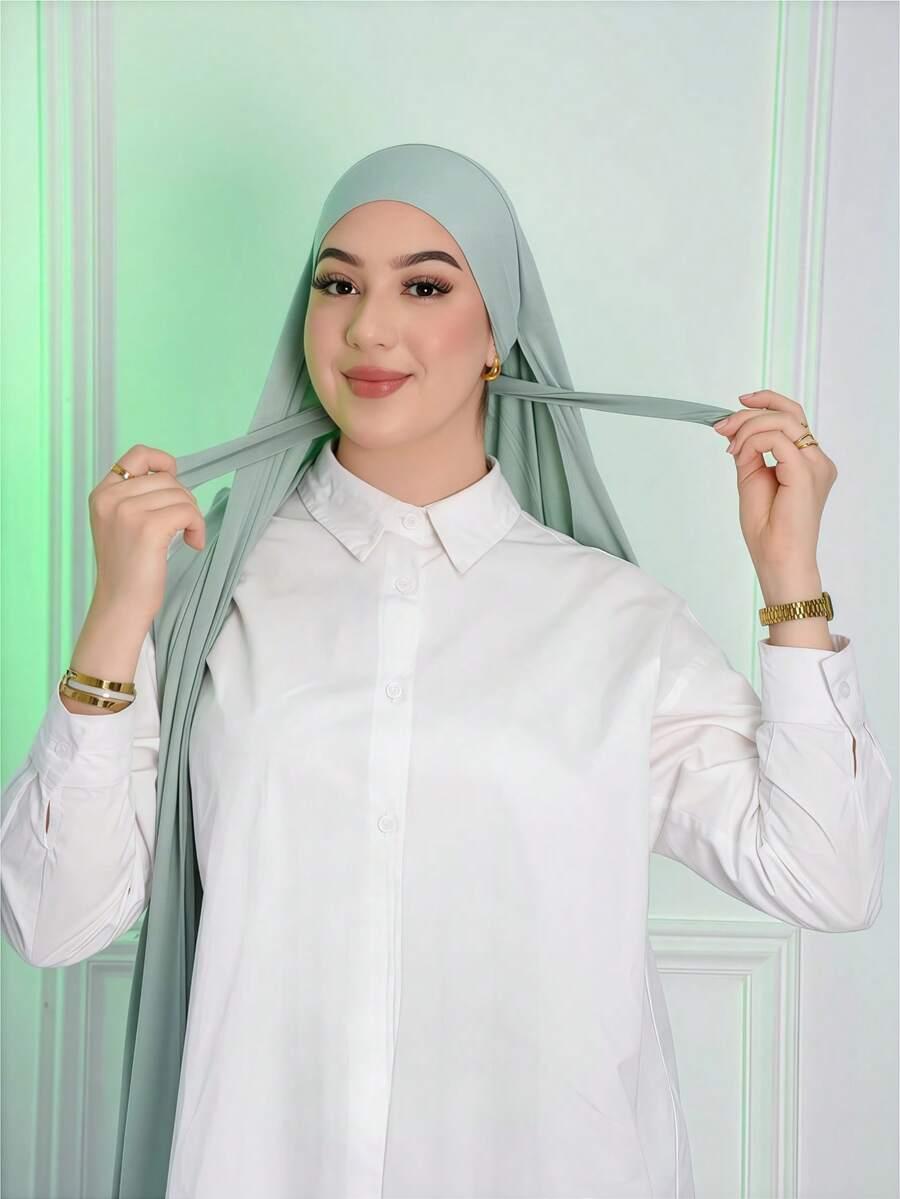 SHEIN ZIELONA CHUSTA NA GŁOWĘ S07__60X170