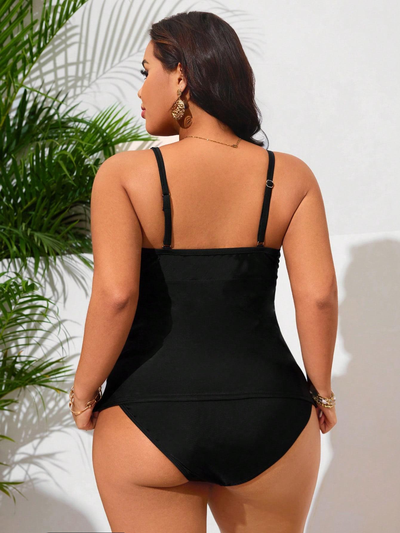 SHEIN CZARNY DWUCZĘŚCIOWY STRÓJ KĄPIELOWY S09__50