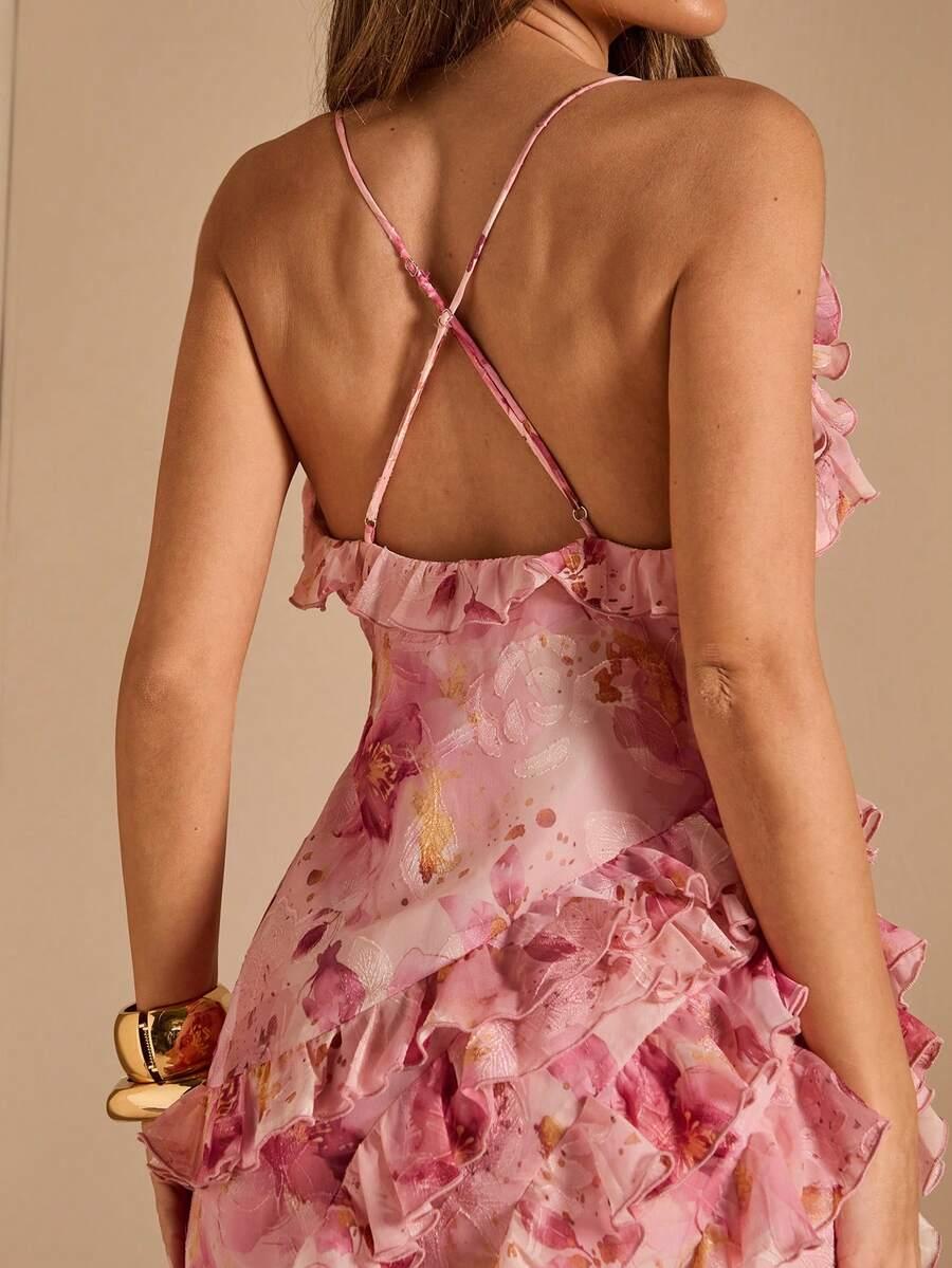 SHEIN RÓŻOWA MAXI SUKIENKA S06__L