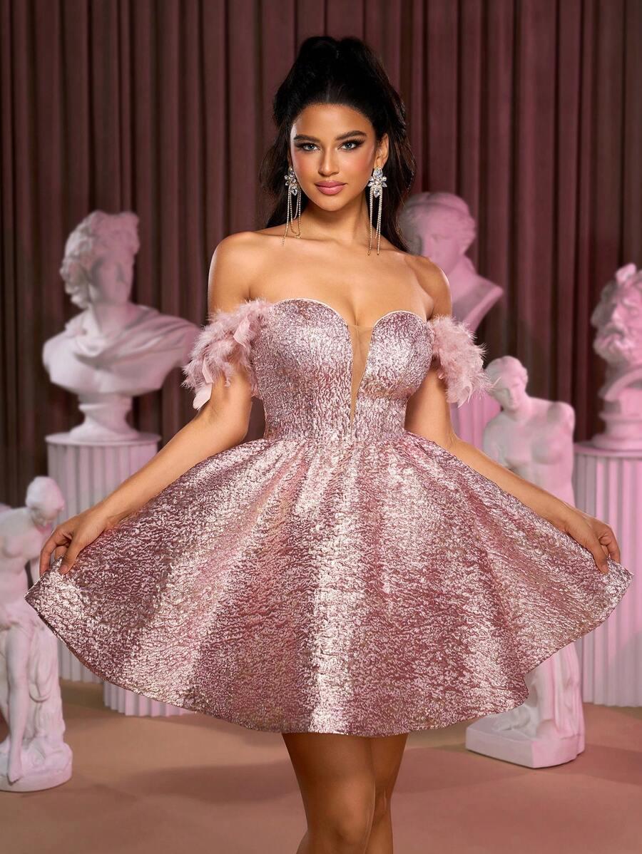 SHEIN RÓŻOWA MINI SUKIENKA S06__XS