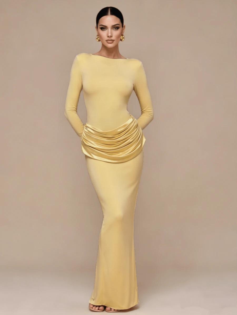 SHEIN ŻÓŁTA SUKIENKA MAXI S06__M