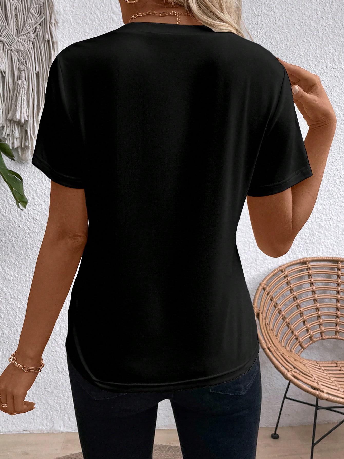 SHEIN CZARNA BLUZKA CASUAL S06__S