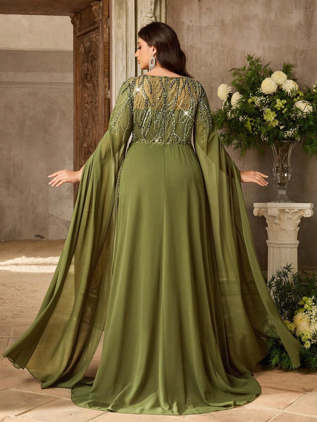 SHEIN ZIELONA MAXI SUKIENKA S06__48