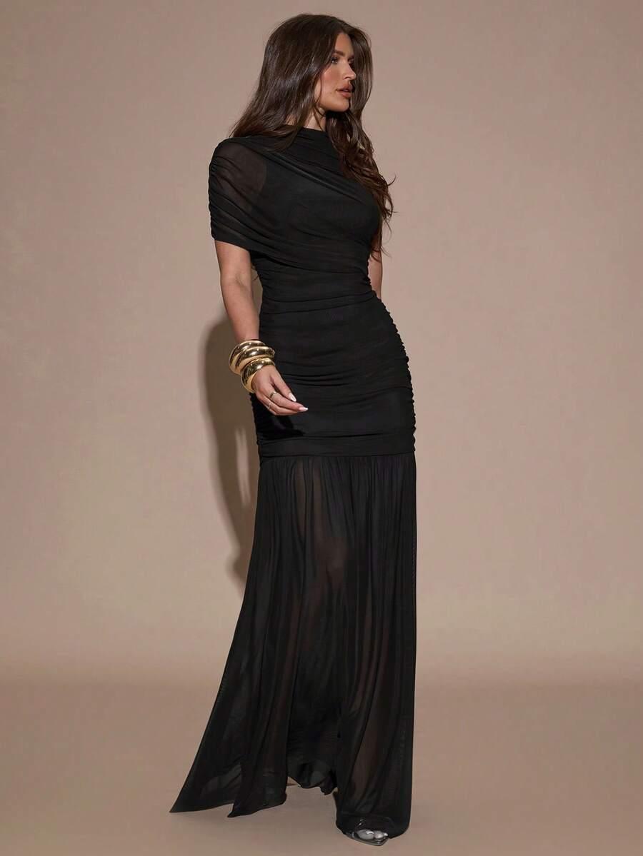 SHEIN CZARNA MAXI SUKIENKA S06__L
