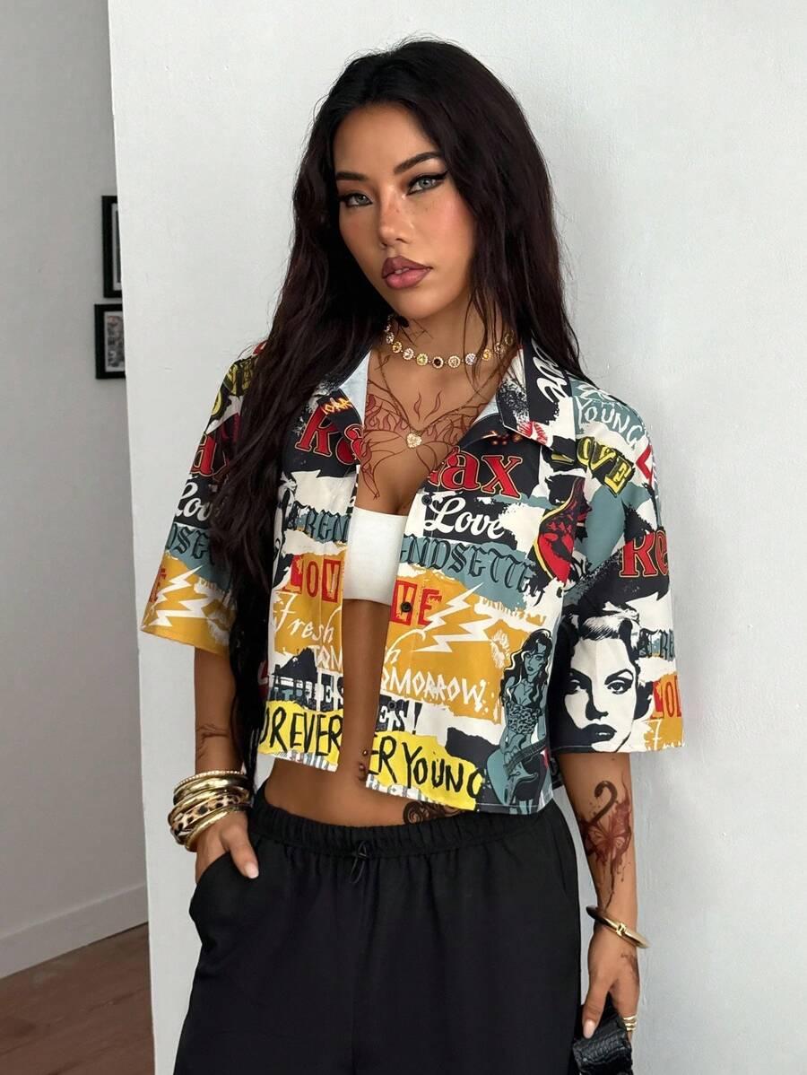 SHEIN KOSZULA KRÓTKI RĘKAW S06__L