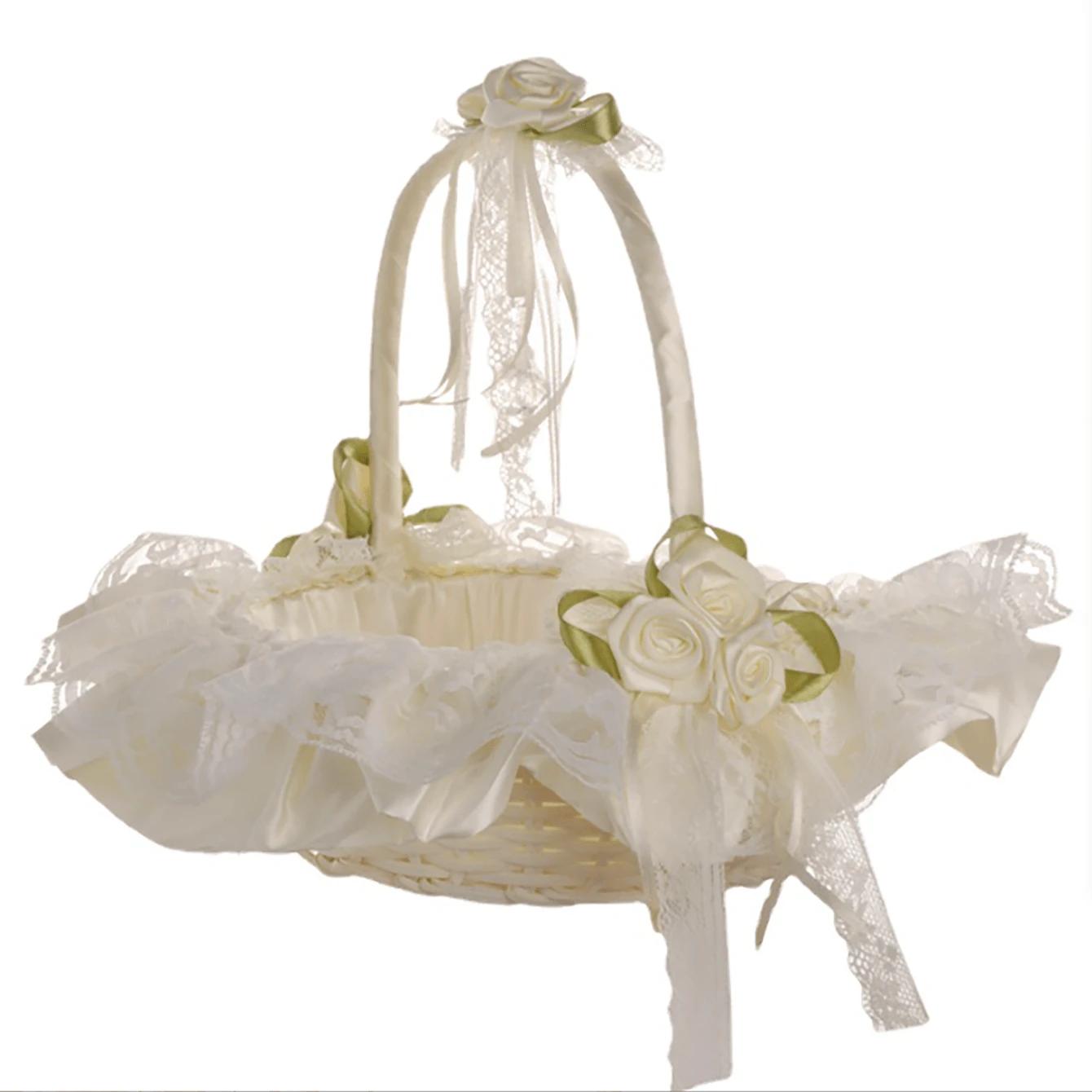 SHEIN KREMOWY KOSZYK ZDOBIENIE S07__25X25CM