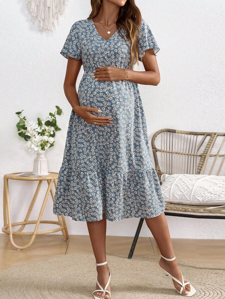 SHEIN MIDI SUKIENKA W KWIATY S06__XS