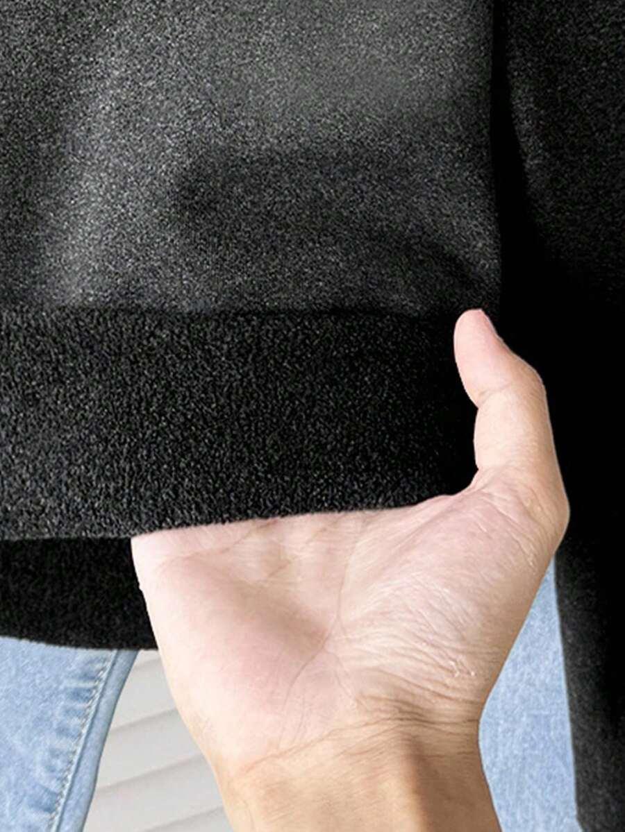 SHEIN SZARA BLUZKA Z DŁUGIM RĘKAWEM STÓJKA S06__128-134