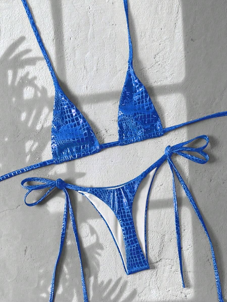SHEIN NIEBIESKI DWUCZĘŚCIOWY STRÓJ KĄPIELOWY S09__L