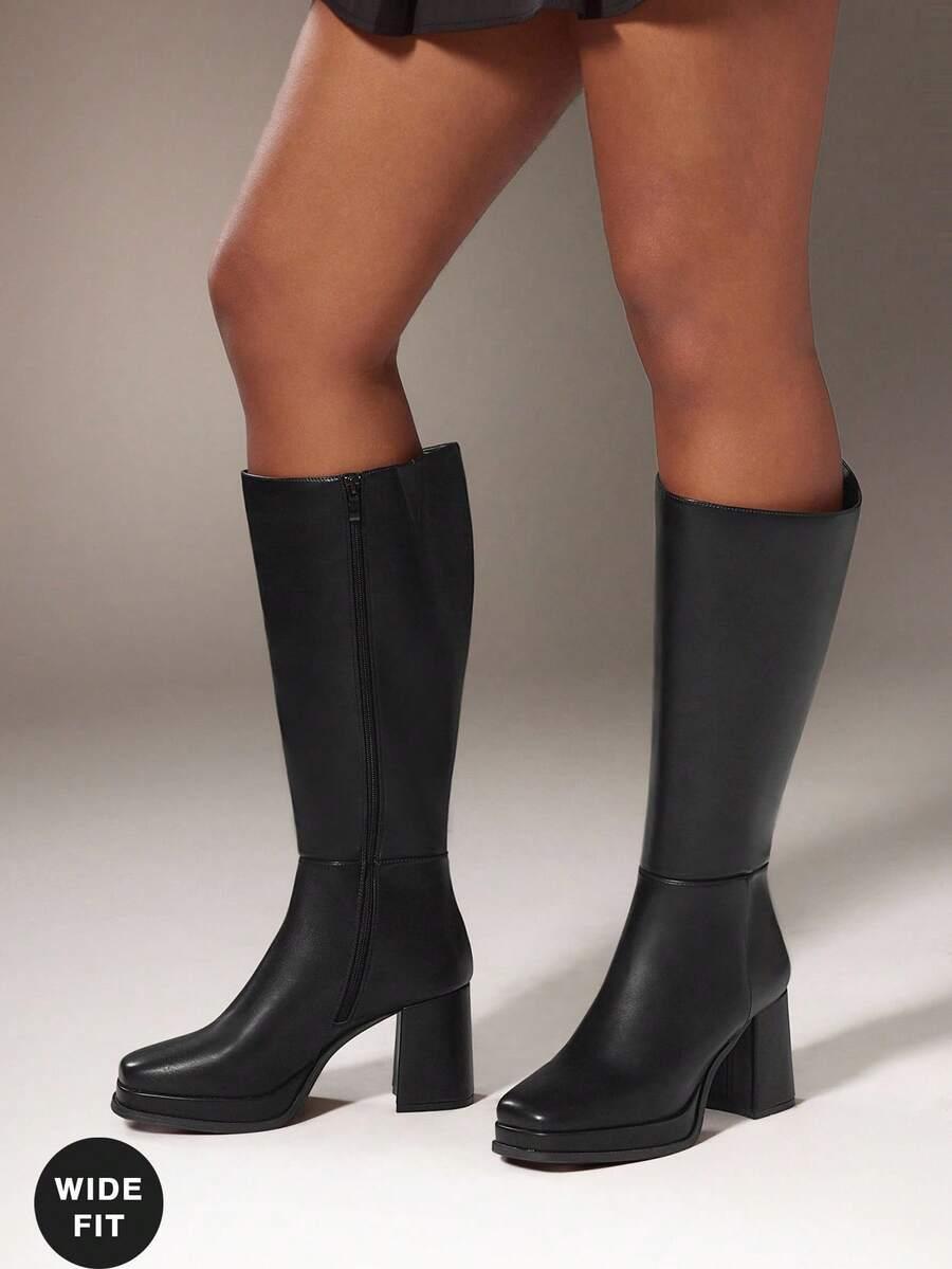 SHEIN CZARNE KOZAKI IMITACJA SKÓRY W01__38,5