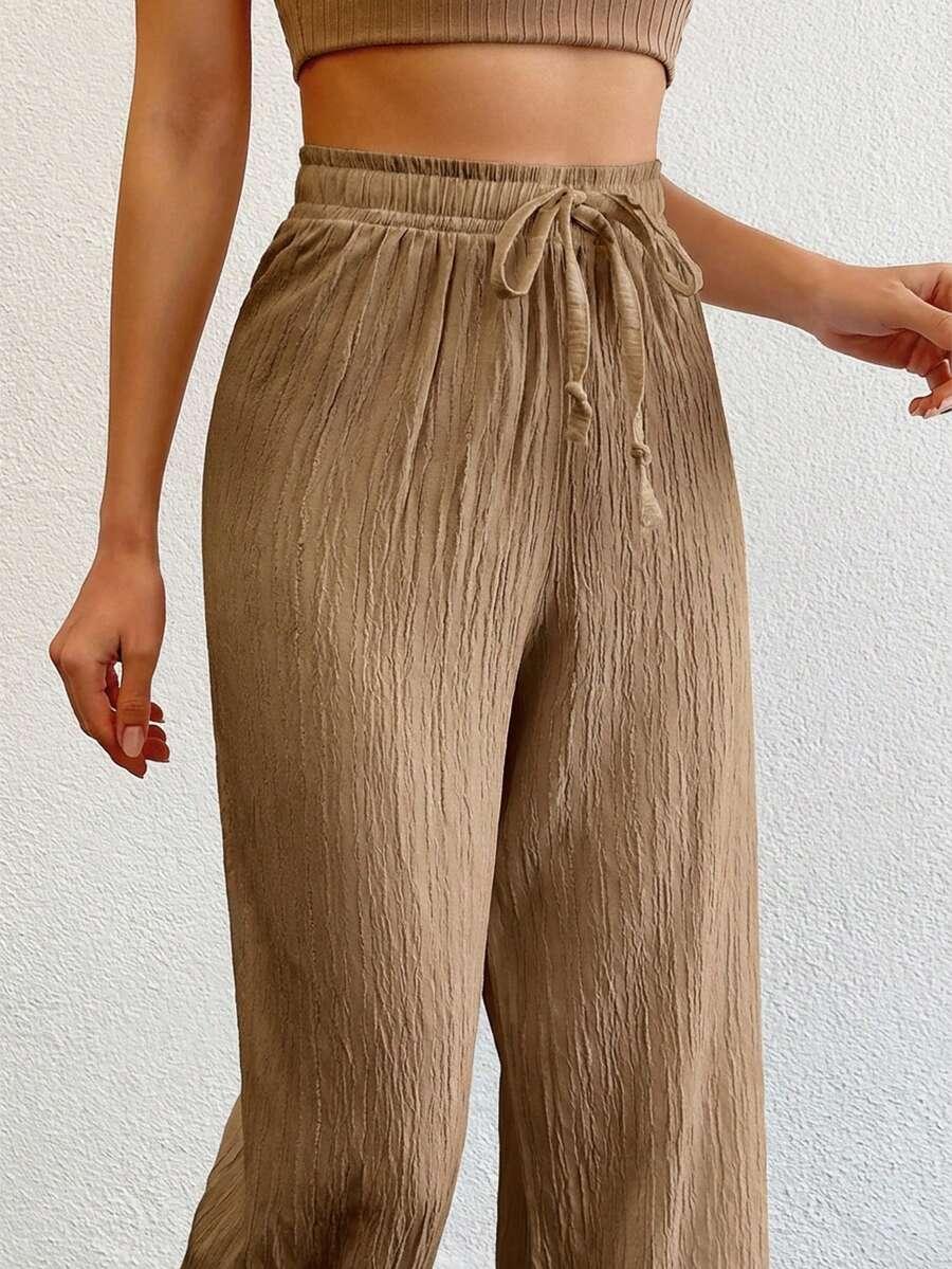 SHEIN BEŻOWE SPODNIE CASUAL S06__S
