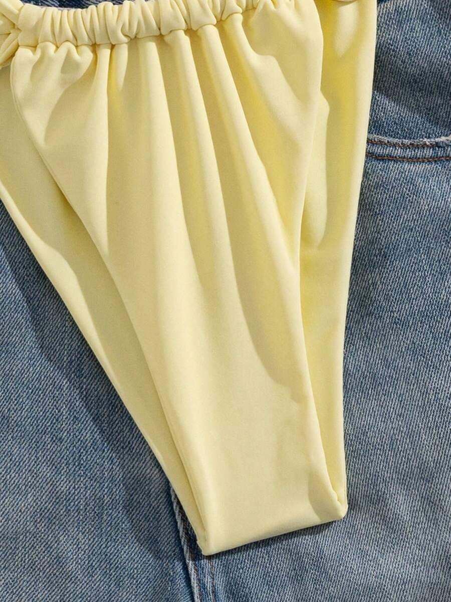 SHEIN ŻÓŁTY DWUCZĘŚCIOWY STRÓJ KĄPIELOWY S09__L