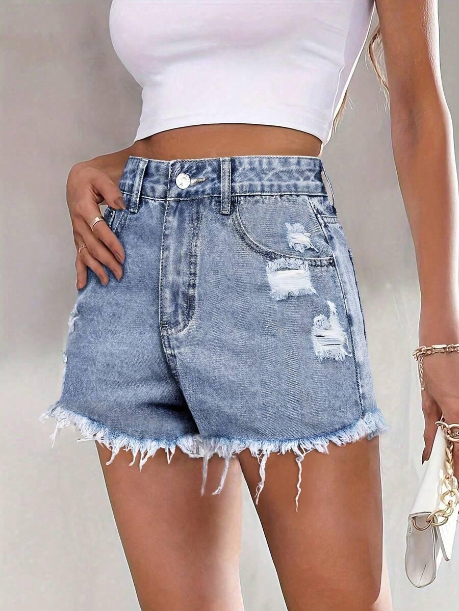 SHEIN NIEBIESKIE SPODENKI JEANS S06__M