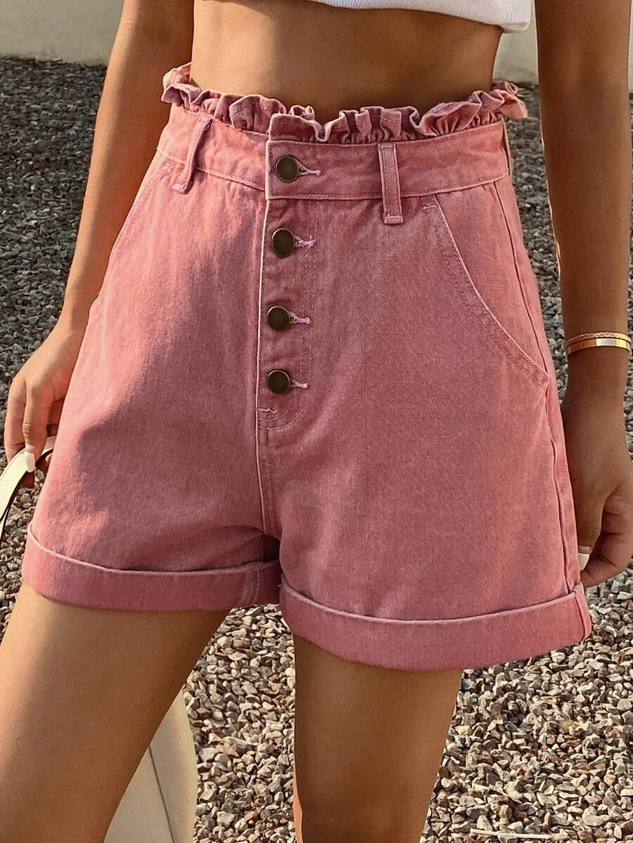 LIVESSO RÓŻOWE SPODENKI JEANS PK01__S