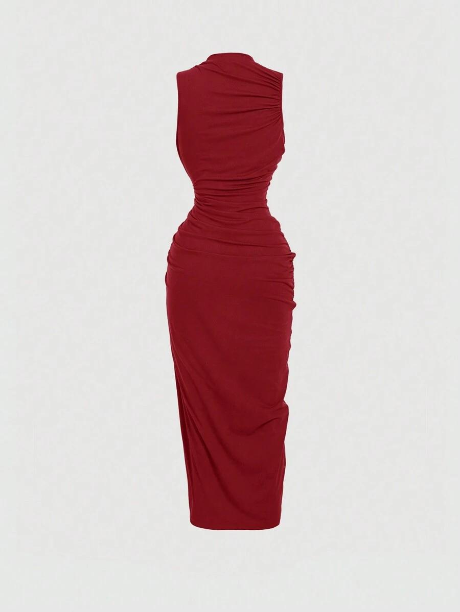 SHEIN CZERWONA MIDI SUKIENKA S09__XS