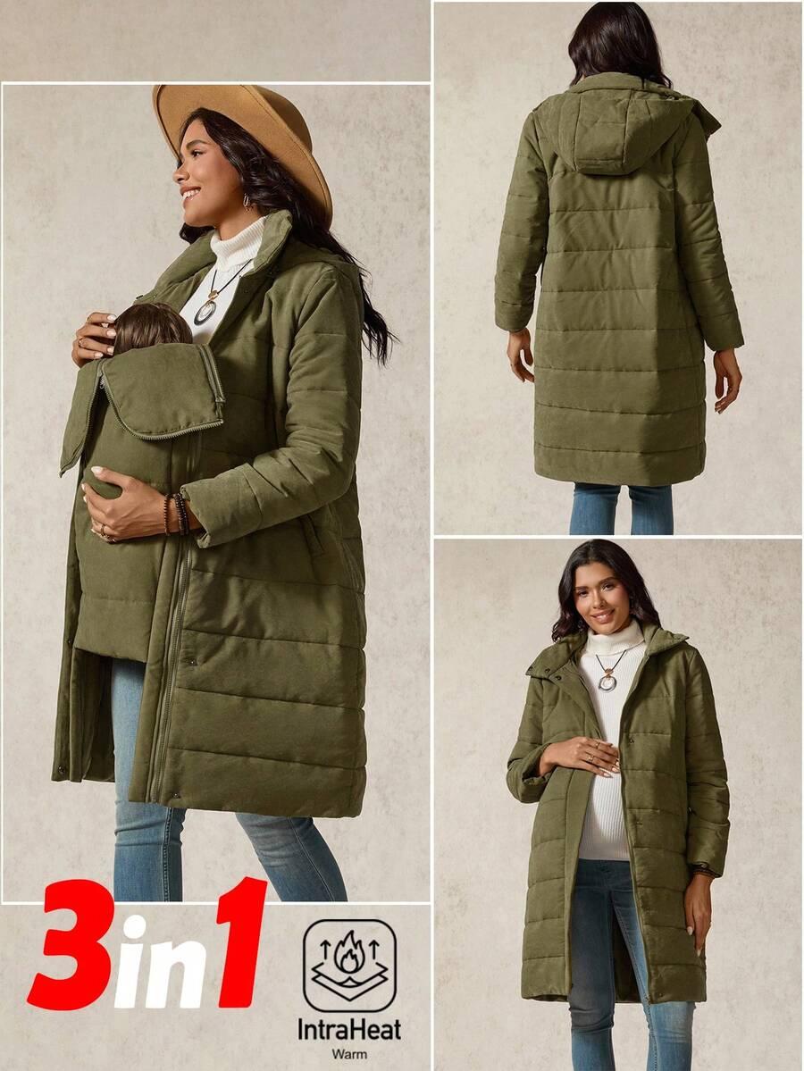 BOHO MAMA ZIELONA CIĄŻOWA KURTKA W01__L