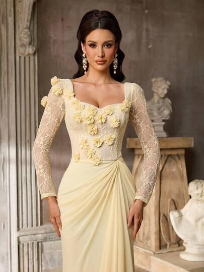 SHEIN ŻÓŁTA MAXI SUKIENKA S09__M