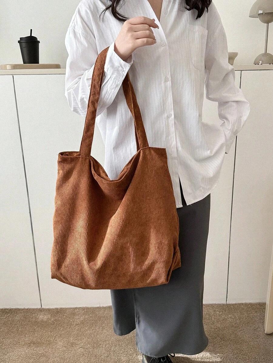 SHEIN BRĄZOWA TOREBKA NA RAMIĘ S07__37,5X13,5X44
