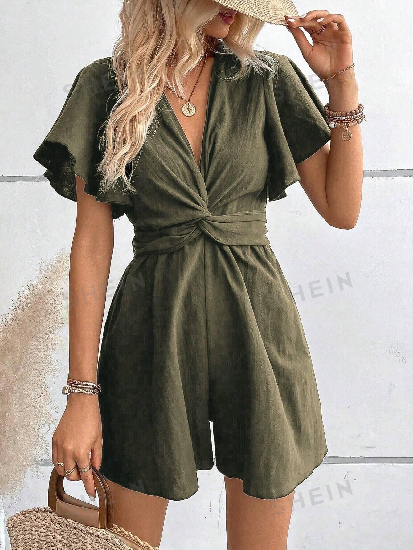 SHEIN KHAKI KOMBINEZON SUPEŁ S06__L