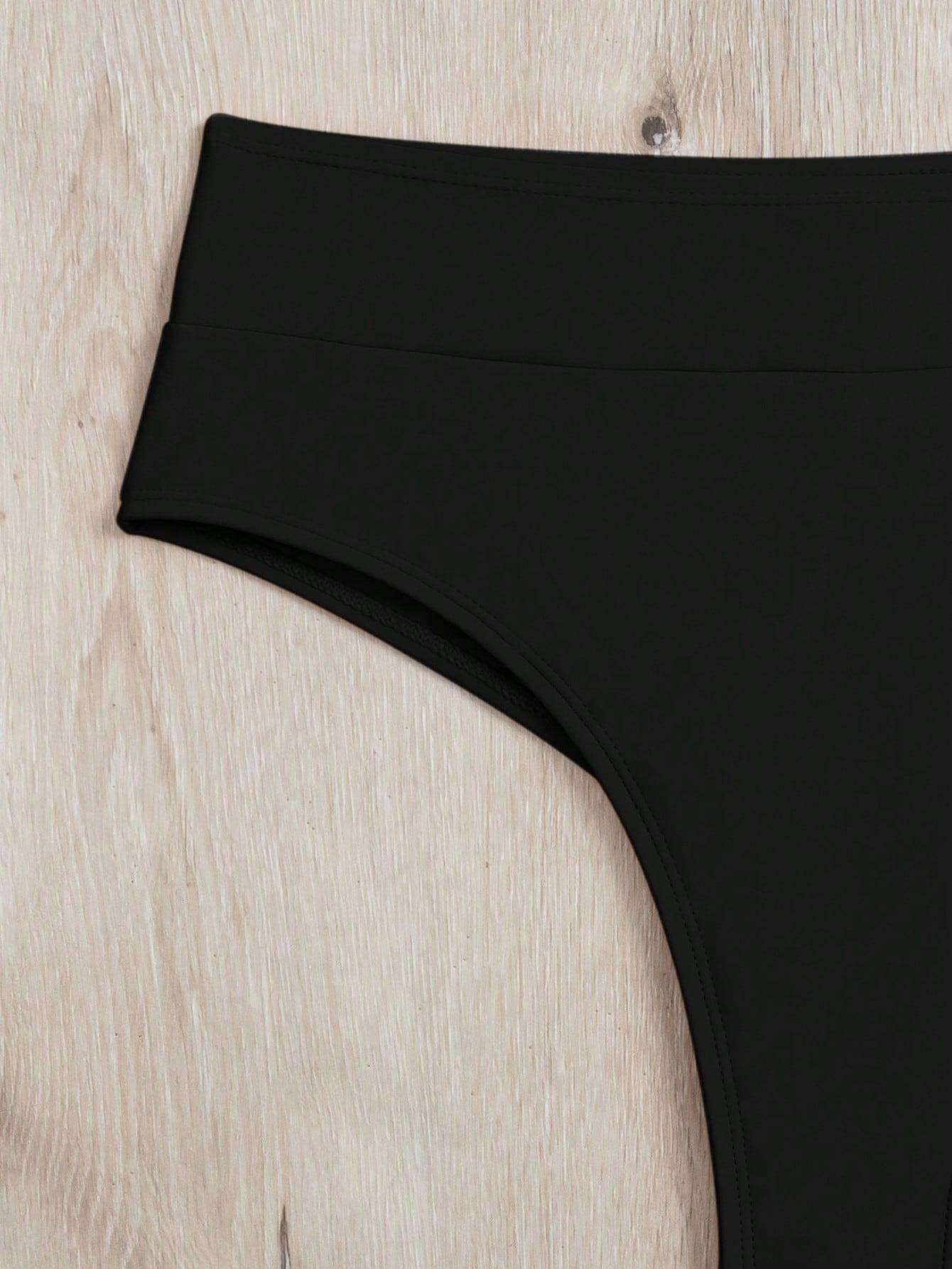 SWIM BASICS CZARNE STRINGI DÓŁ OD BIKINI S09__M