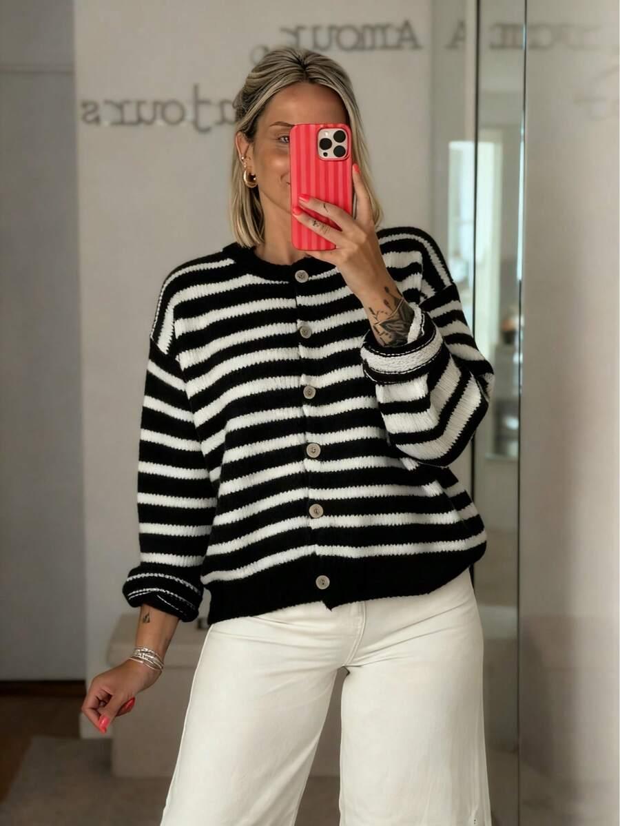 SHEIN SWETER Z DOMIESZKĄ WEŁNY KONTRAST S06__S