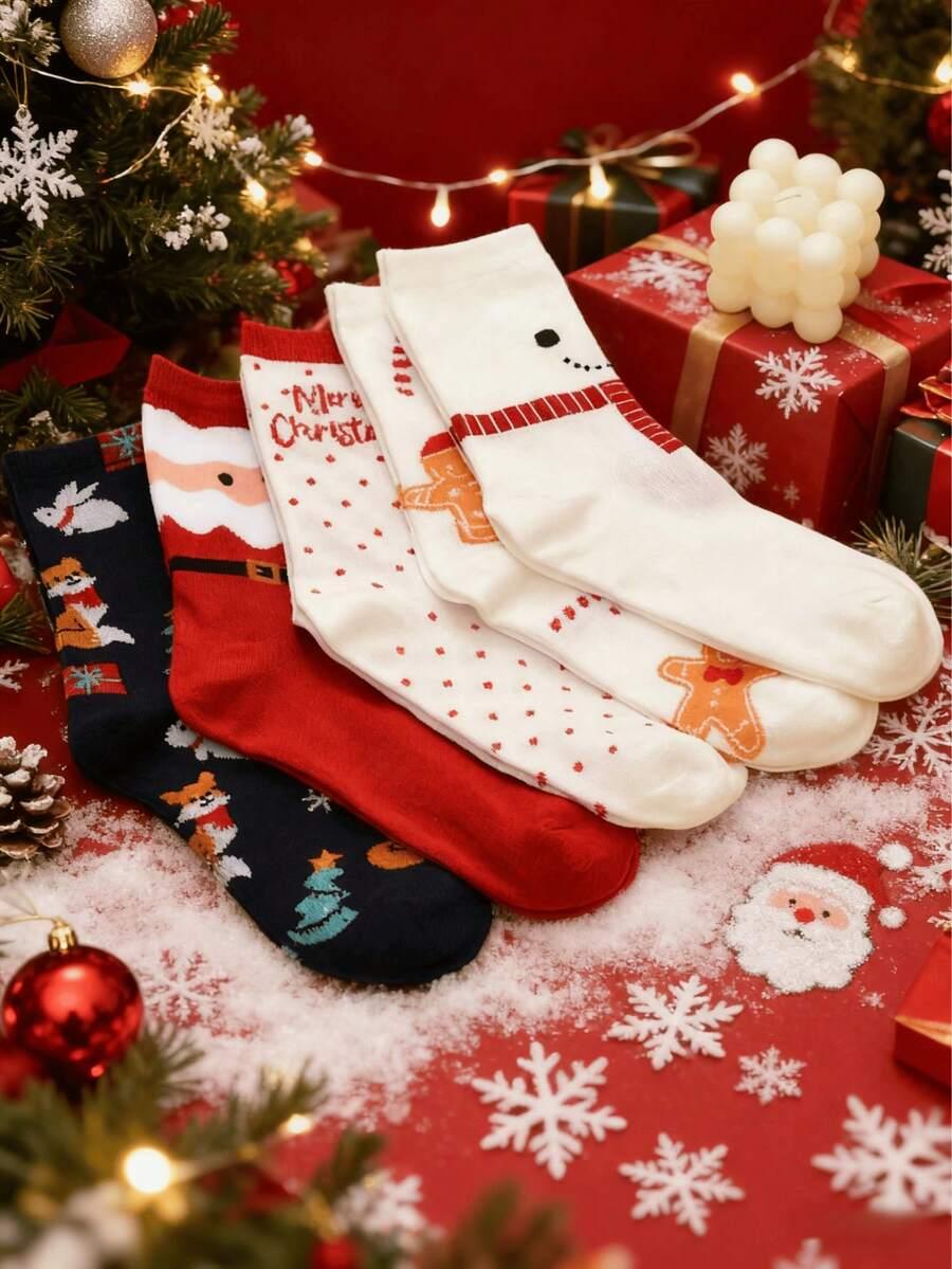 SHEIN ŚWIĄTECZNE SKARPETKI WZÓR 1-PACK BDD__39-42